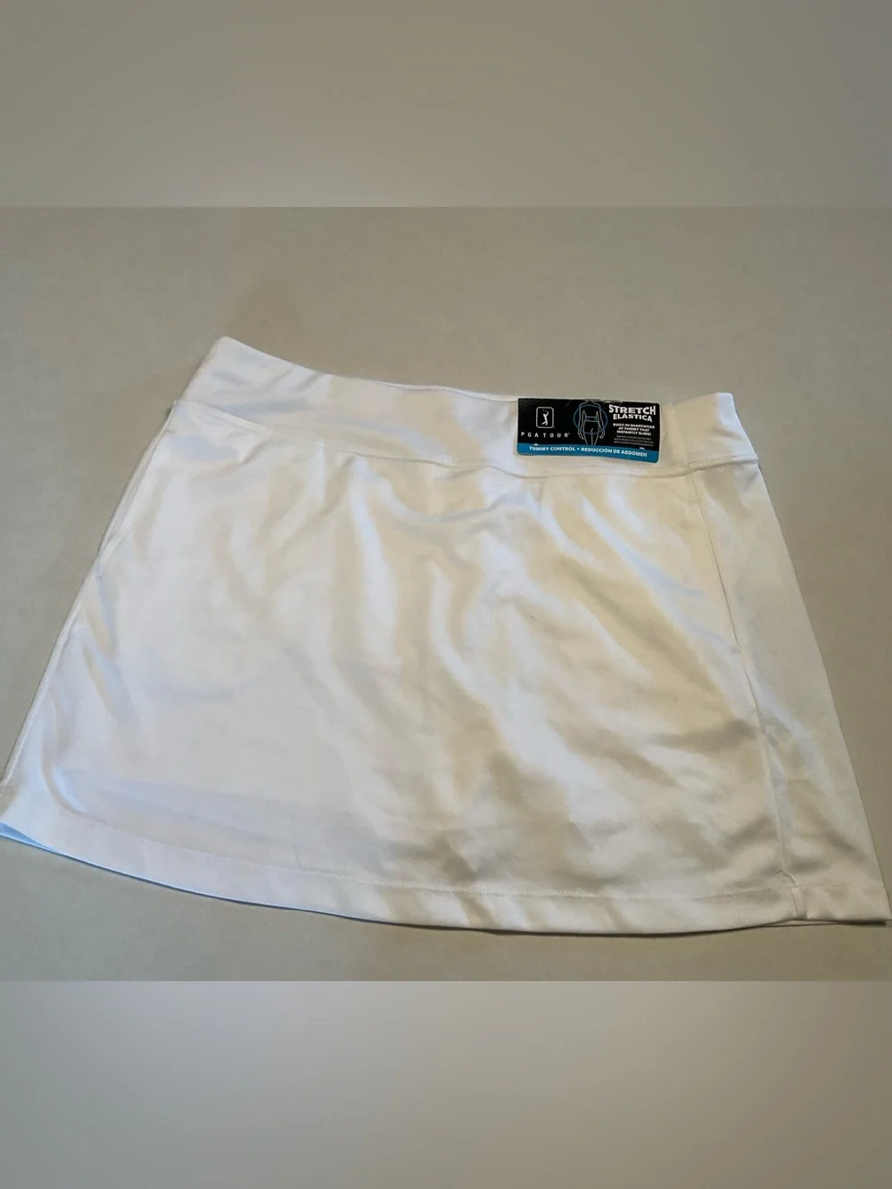 PGA Tour Womens White UPF 50 Stretch Waistband Golf Athletic Skort Size Large - Picture 1 of 7